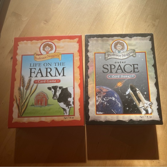 Professor Noggin's  Life On The Farm / Outer Space Card Game Outset Media - Picture 1 of 5